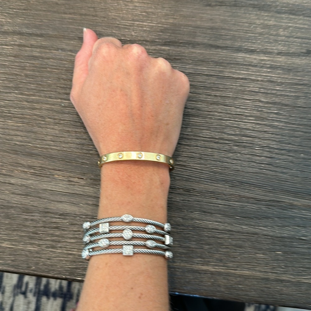 David Yurman Confetti Cuff Bracelet In Sterling Silver With Diamonds - Picture 4 of 4